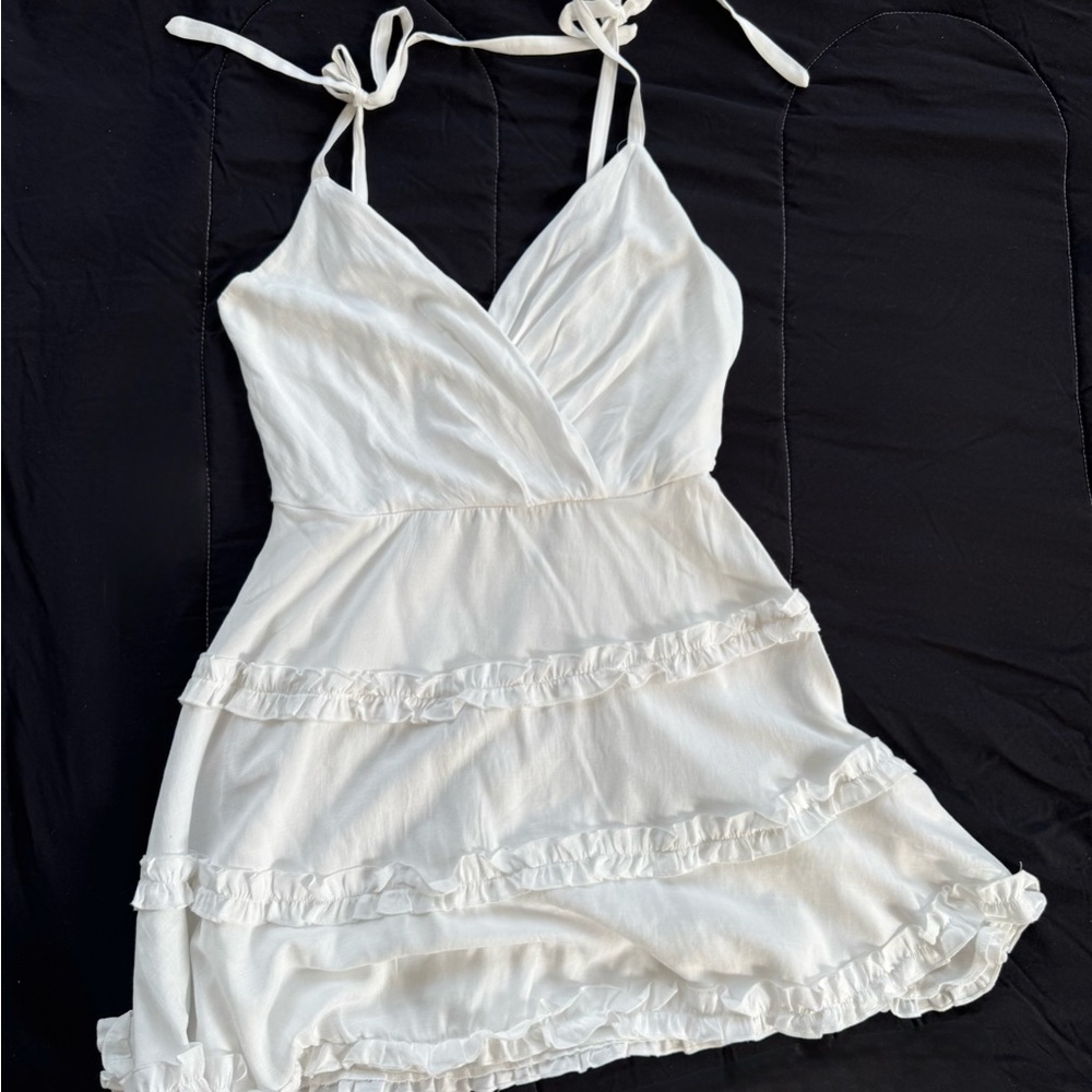Elegant White Ruffle Dress